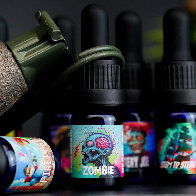 Sample size bottles of beard oil