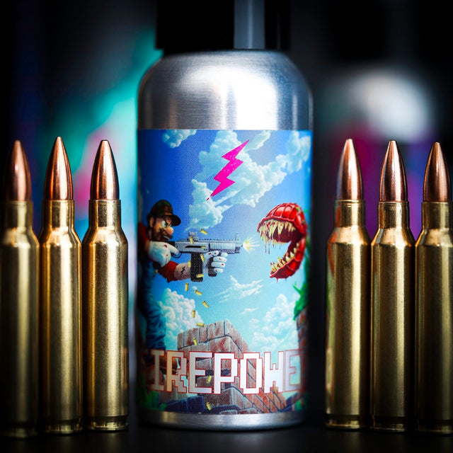 A bottle of Firepower beard oil