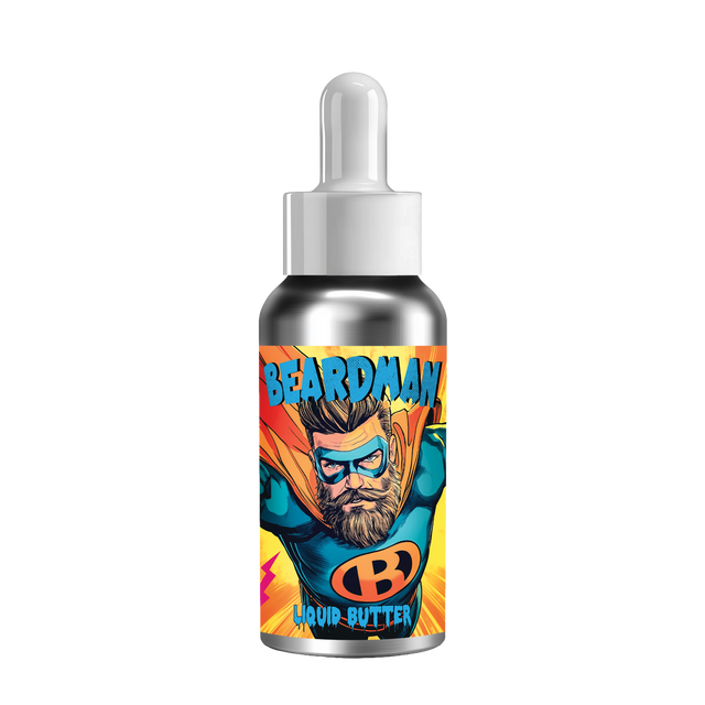Bottle of Beardman liquid beard butter