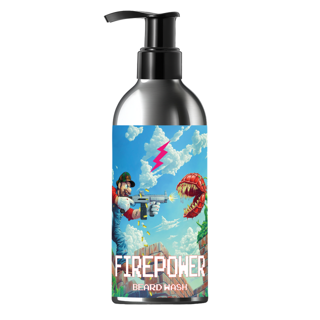 Bottle of Firepower beard wash