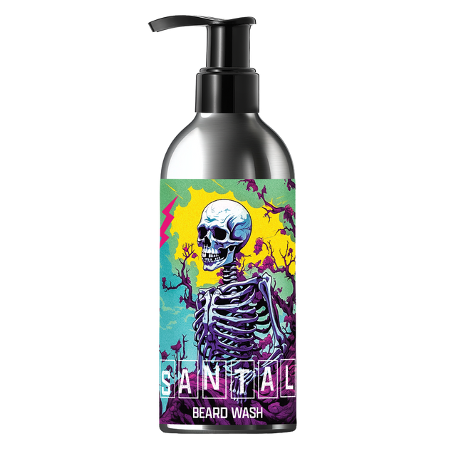 Bottle of Santal beard wash for men