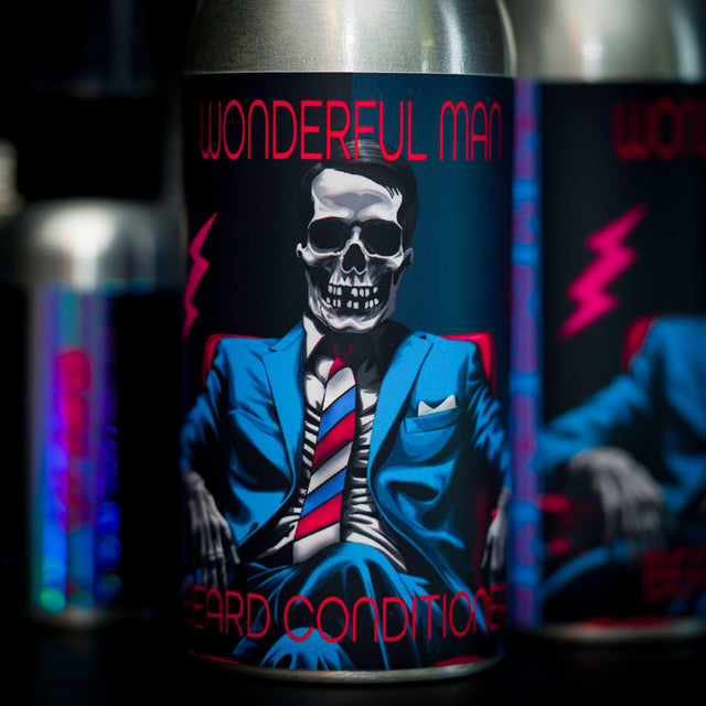 A bottle of our Wonderful Man beard conditioner.