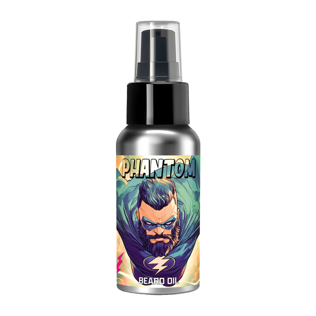 A bottle of Phantom beard oil - best smelling beard oil for men