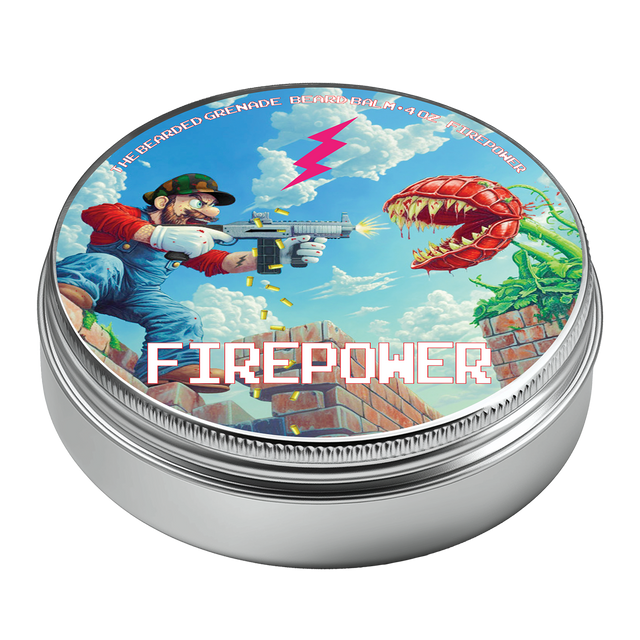 4 ounce tin of Firepower beard balm