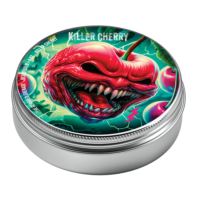 4 ounce tin of Killer Cherry beard balm