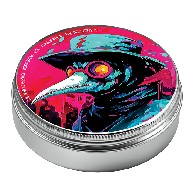 4 ounce tin of Plague Mask beard balm