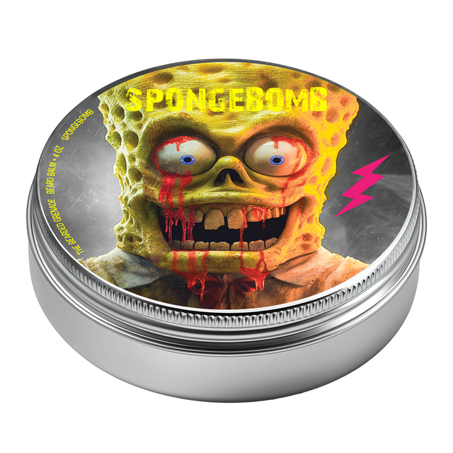 4 ounce tin of SpongeBomb beard balm