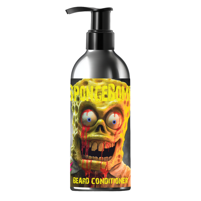 Bottle of SpongeBomb beard conditioner