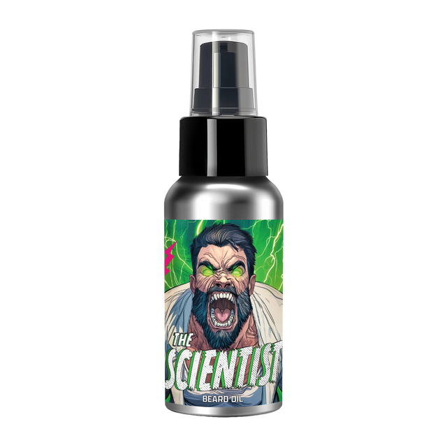Bottle of The Scientist beard oil